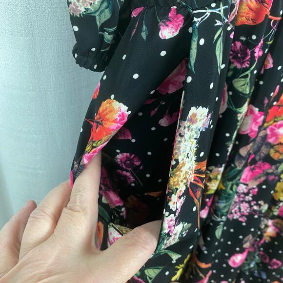 Torrid Black Floral Refined Woven Midi Shirt Dress Sz.4 NWT - Picture 11 of 16